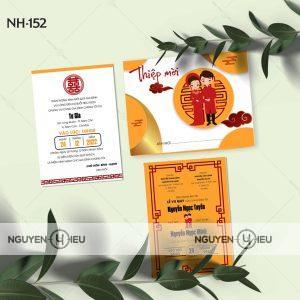 Thiệp cưới chibi tone màu vàng